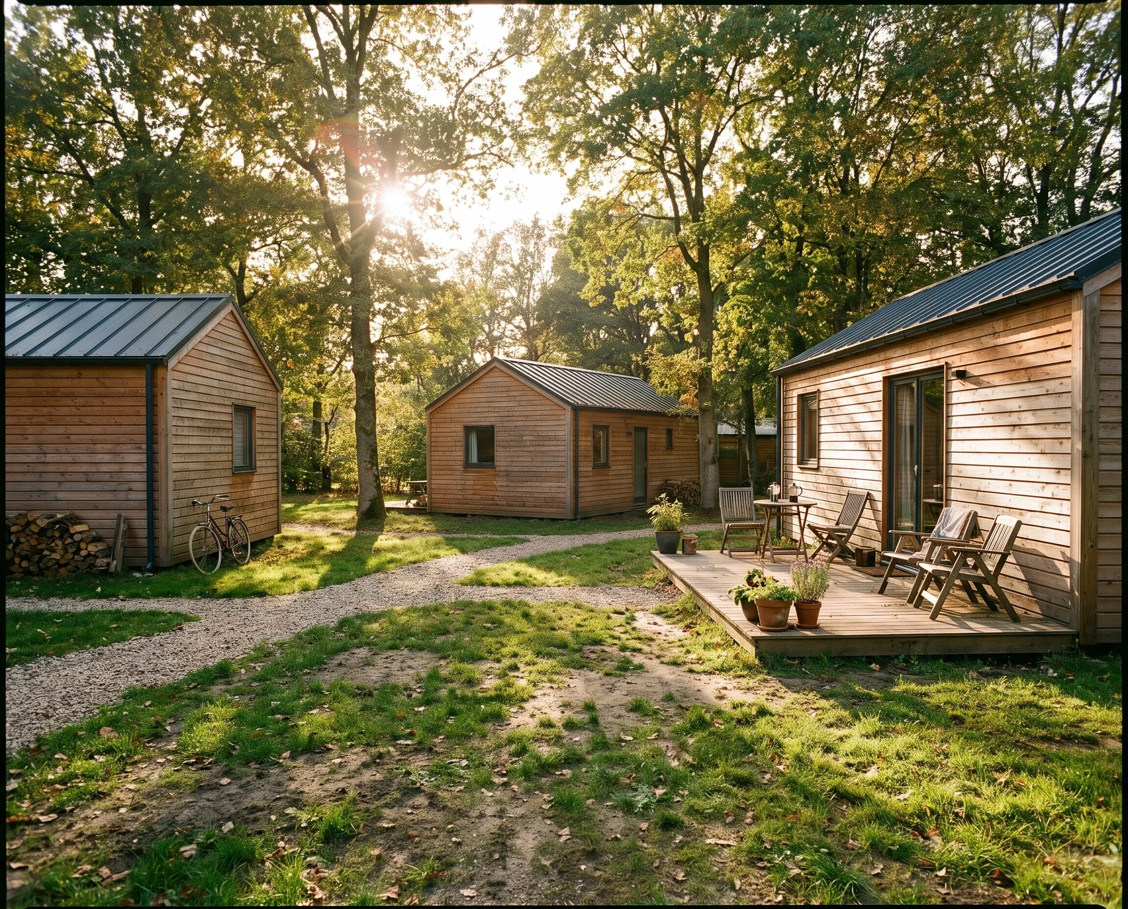 Tectum Moduleinheiten auf einem Campingplatz